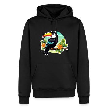 Tukan Vogel Illustration - Männer Premium Bio Hoodie - Schwarz - Vorne - Nico (187cm)