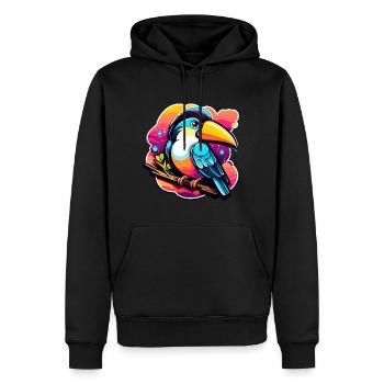 Tukan Vogel Illustration - Männer Premium Bio Hoodie - Schwarz - Vorne - Nico (187cm)