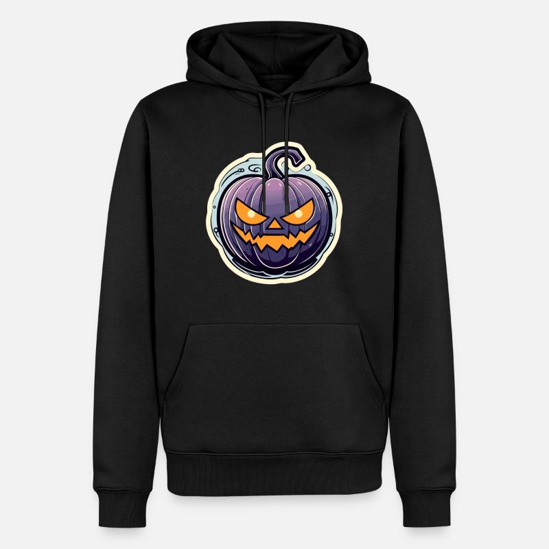 Dessin d’Halloween citrouille - Sweat à capuche Premium bio Homme - noir