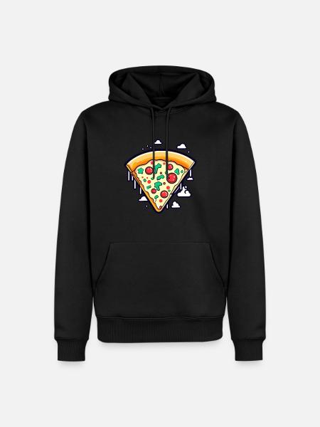 Pizza Slice Drawing - Men’s Premium Organic Hoodie - black