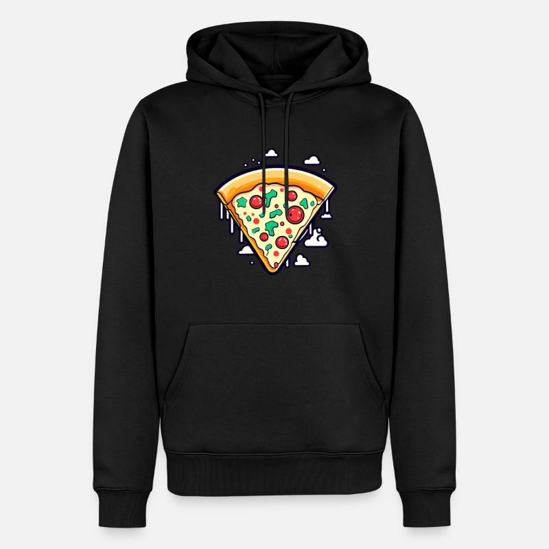 Dessin de tranche de pizza - Sweat à capuche Premium bio Homme - noir