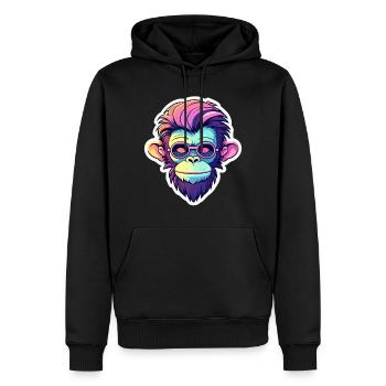 Affe Illustration - Männer Premium Bio Hoodie - Schwarz - Vorne - Nico (187cm)