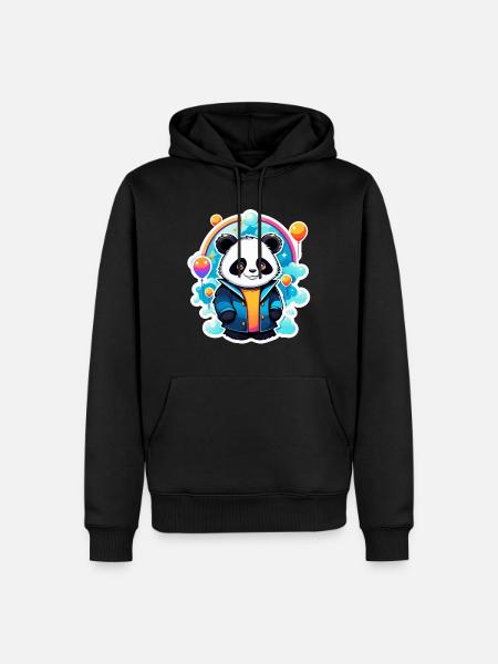 Panda Drawing - Men’s Premium Organic Hoodie - black
