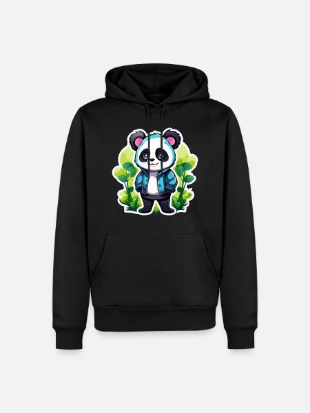 Panda Drawing - Men’s Premium Organic Hoodie - black