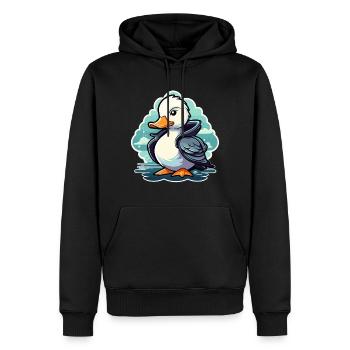 Duck Illustration - Men’s Premium Organic Hoodie - black - Front - Nico (187cm)