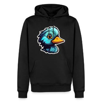Duck Illustration - Men’s Premium Organic Hoodie - black - Front - Nico (187cm)