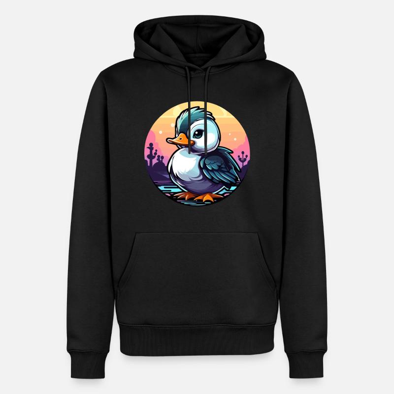 Ente Illustration - Männer Premium Bio Hoodie - Schwarz