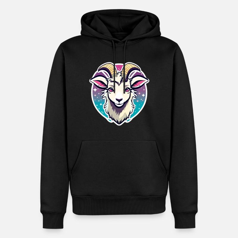 Ziege Illustration - Männer Premium Bio Hoodie - Schwarz