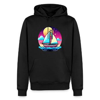 Segelboot Illustration - Männer Premium Bio Hoodie - Schwarz - Vorne - Nico (187cm)