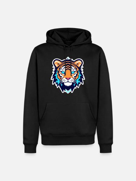 Tiger Illustration - Men’s Premium Organic Hoodie - black