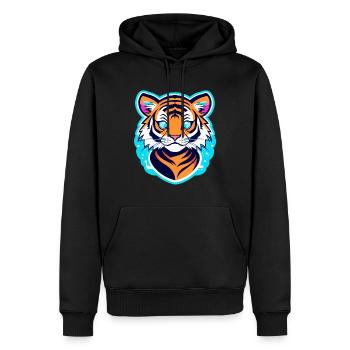 Tiger Illustration - Männer Premium Bio Hoodie - Schwarz - Vorne - Nico (187cm)