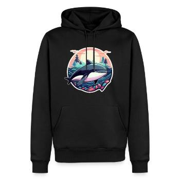 Wal Illustration - Männer Premium Bio Hoodie - Schwarz - Vorne - Nico (187cm)