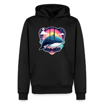 Wal Illustration - Männer Premium Bio Hoodie - Schwarz - Vorne - Nico (187cm)