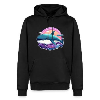 Wal Illustration - Männer Premium Bio Hoodie - Schwarz - Vorne - Nico (187cm)