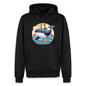 Wal Illustration - Männer Premium Bio Hoodie - Schwarz - Vorne - Nico (187cm)