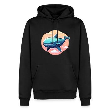 Wal Illustration - Männer Premium Bio Hoodie - Schwarz - Vorne - Nico (187cm)