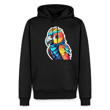Papagei Vogel Illustration - Männer Premium Bio Hoodie - Schwarz - Vorne - Nico (187cm)