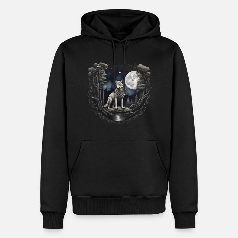 lobo2 - Sweat à capuche Premium bio Homme - noir