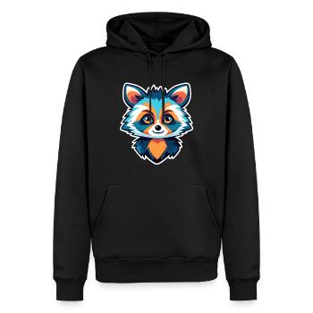 Raccoon Illustration - Men’s Premium Organic Hoodie - black - Front - Nico (187cm)