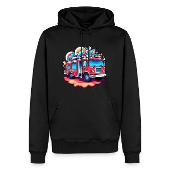 Fire Truck Illustration - Men’s Premium Organic Hoodie - black - Front - Nico (187cm)
