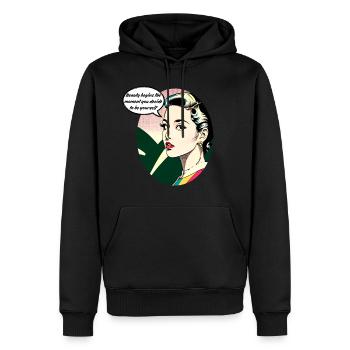 Schönheit beginnt in dem Moment, in dem du dich entscheidest, du selbst zu sein - Männer Premium Bio Hoodie - Schwarz - Vorne - Nico (187cm)