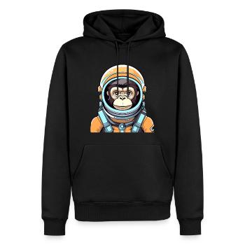 Affe Astronaut Illustration - Männer Premium Bio Hoodie - Schwarz - Vorne - Nico (187cm)