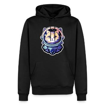 Katze Astronaut Illustration - Männer Premium Bio Hoodie - Schwarz - Vorne - Nico (187cm)