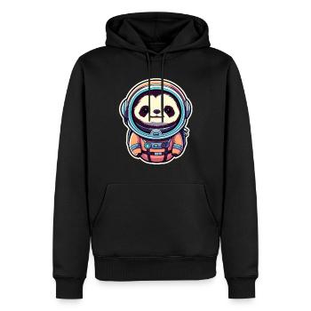 Faultier Astronaut Illustration - Männer Premium Bio Hoodie - Schwarz - Vorne - Nico (187cm)