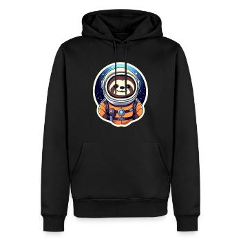 Faultier Astronaut Illustration - Männer Premium Bio Hoodie - Schwarz - Vorne - Nico (187cm)