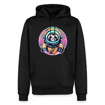 Faultier Astronaut Illustration - Männer Premium Bio Hoodie - Schwarz - Vorne - Nico (187cm)