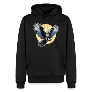 Illustration de l’aigle - Sweat à capuche Premium bio Homme - noir - Devant - Nico (187cm)