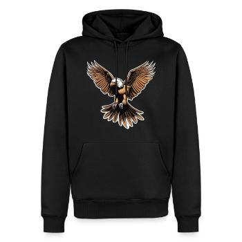 Illustration de l’aigle - Sweat à capuche Premium bio Homme - noir - Devant - Nico (187cm)
