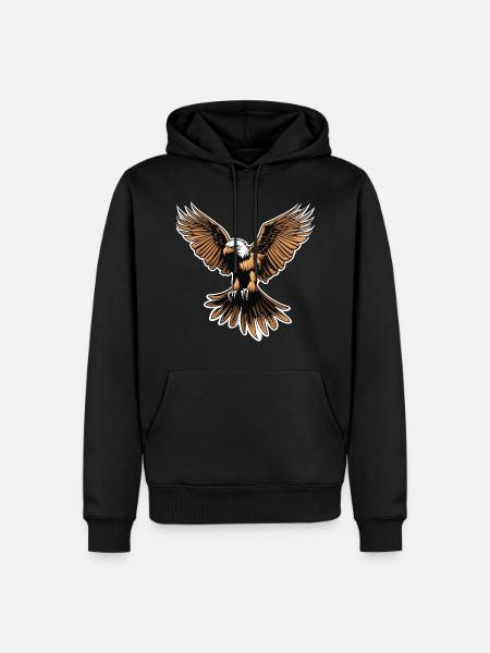 Eagle Illustration - Men’s Premium Organic Hoodie - black