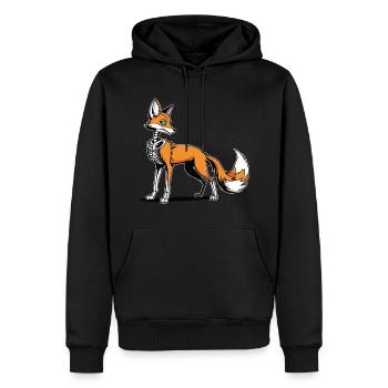 Fox Skeleton Illustration - Men’s Premium Organic Hoodie - black - Front - Nico (187cm)