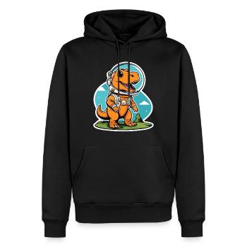 Dinosaurier Astronaut Illustration - Männer Premium Bio Hoodie - Schwarz - Vorne - Nico (187cm)