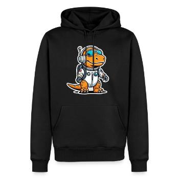 Dinosaurier Astronaut Illustration - Männer Premium Bio Hoodie - Schwarz - Vorne - Nico (187cm)
