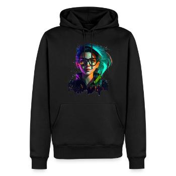 Gamer Girl Cyber-Style - Männer Premium Bio Hoodie - Schwarz - Vorne - Nico (187cm)