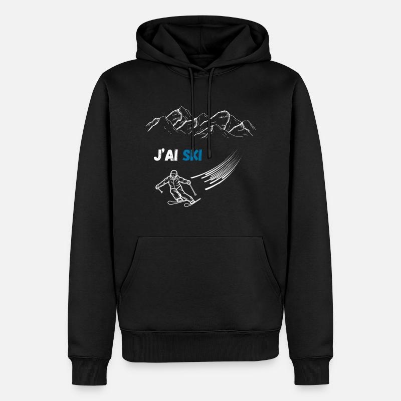 J'ai ski - Sweat à capuche Premium bio Homme - noir