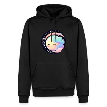 Mond Landschaft Illustration - Männer Premium Bio Hoodie - Schwarz - Vorne - Nico (187cm)