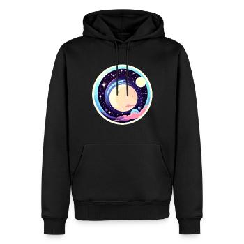Mond Landschaft Illustration - Männer Premium Bio Hoodie - Schwarz - Vorne - Nico (187cm)
