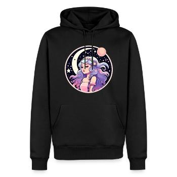 Mond Landschaft Illustration - Männer Premium Bio Hoodie - Schwarz - Vorne - Nico (187cm)
