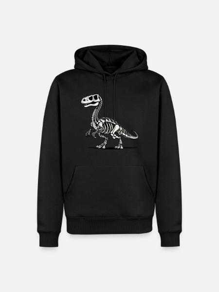 Dinosaur Skeleton Illustration - Men’s Premium Organic Hoodie - black
