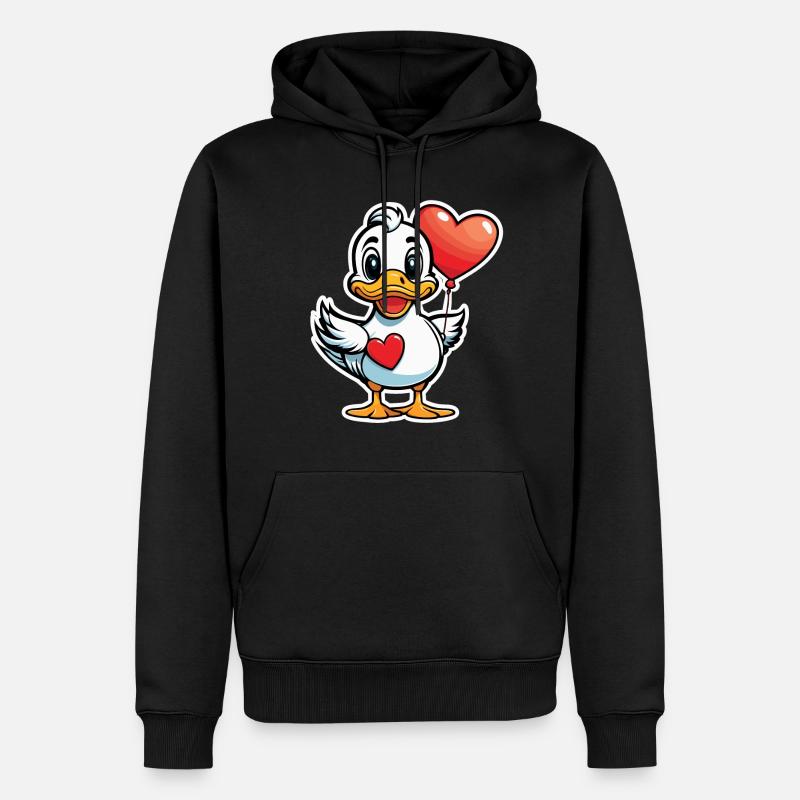Coeur de canard - Saint-Valentin - Sweat à capuche Premium bio Homme - noir
