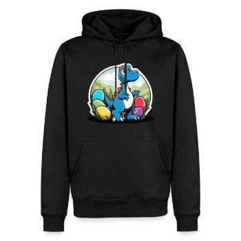 Dinosaur Easter Eggs Easter - Men’s Premium Organic Hoodie - black - Front - Nico (187cm)