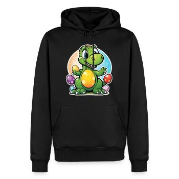 Dinosaur Easter Eggs Easter - Men’s Premium Organic Hoodie - black - Front - Nico (187cm)
