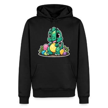 Dinosaur Easter Eggs Easter - Men’s Premium Organic Hoodie - black - Front - Nico (187cm)