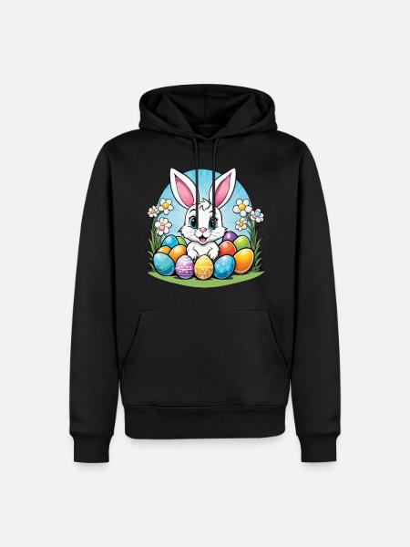 Easter Bunny Easter Illustration - Men’s Premium Organic Hoodie - black