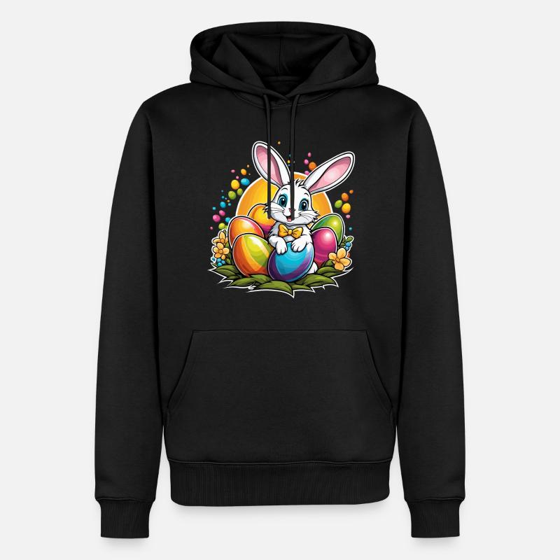 Easter Bunny Easter Illustration - Men’s Premium Organic Hoodie - black
