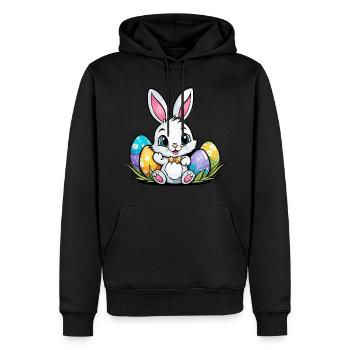 Osterhase Ostern Illustration - Männer Premium Bio Hoodie - Schwarz - Vorne - Nico (187cm)