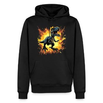 Vélociraptor - Sweat à capuche Premium bio Homme - noir - Devant - Nico (187cm)
